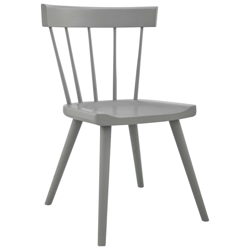 Light Gray Elm Wood Windsor Side Chair Set