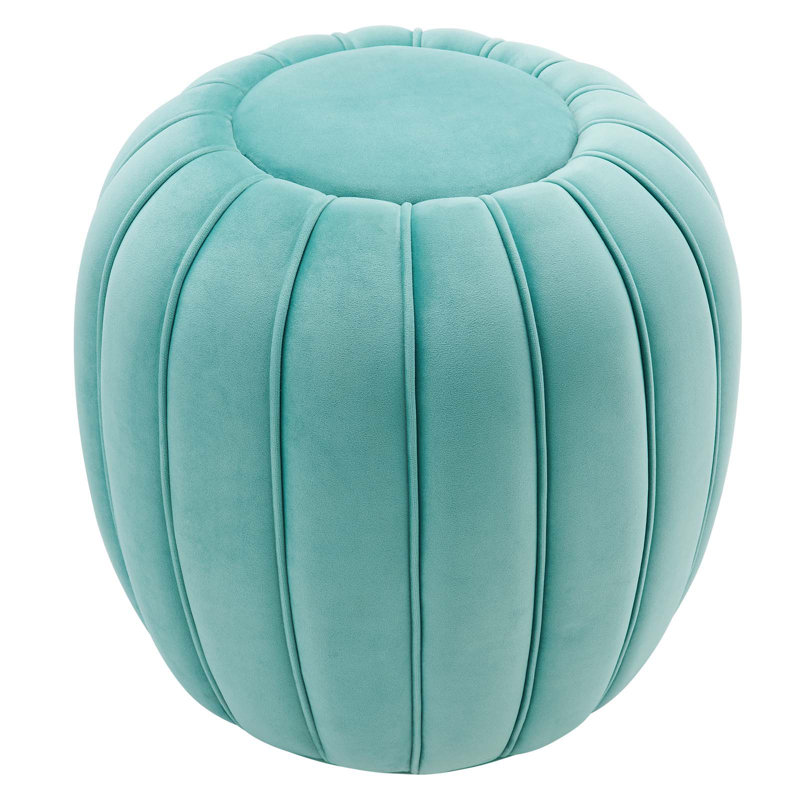 Mint Velvet Tufted Round Accent Ottoman, 19"