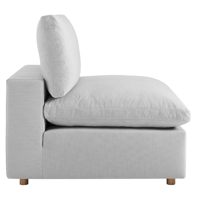 Luxurious Light Gray Linen & Wood 8-Piece Sectional Sofa with Down Fill Cushions