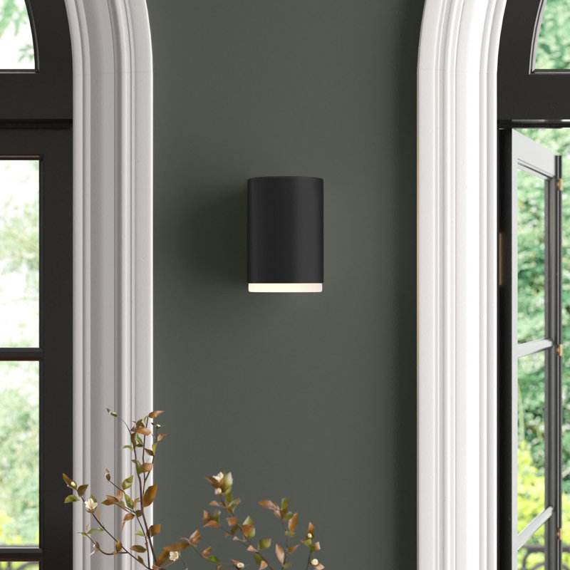 Cedric Black Etched Opal Glass 5.25" Dimmable Flush Mount
