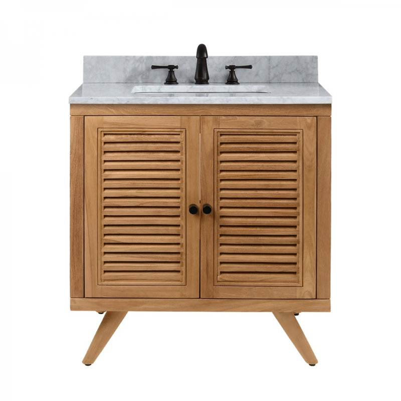 Harper 30'' Natural Teak Solid Wood Bathroom Vanity Base