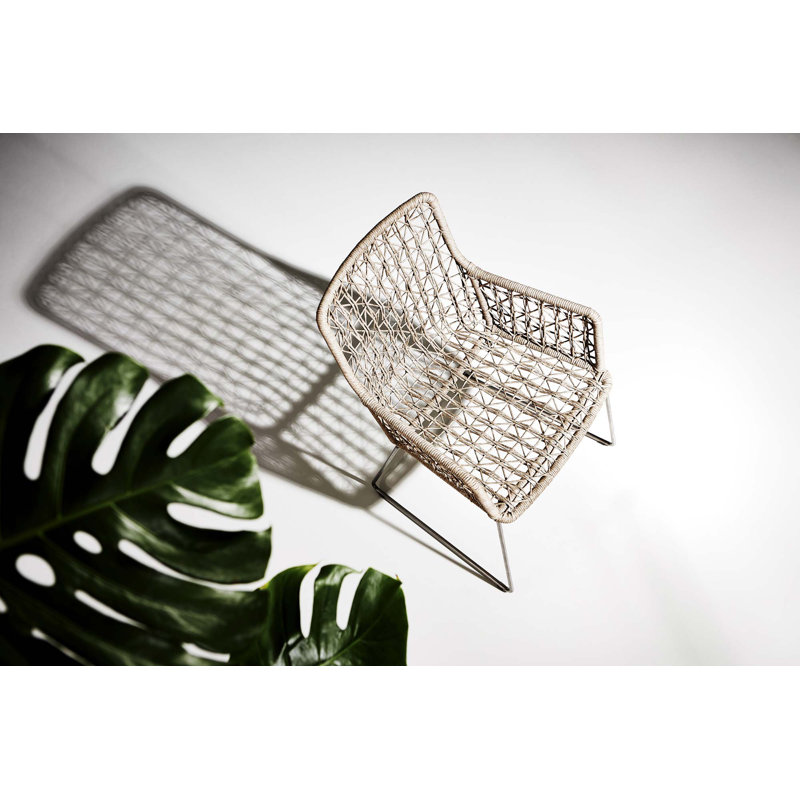 Hazelnut Woven Wicker Outdoor Dining Chair with Cushions