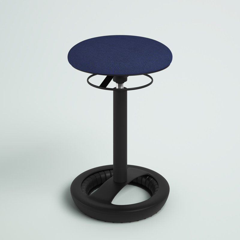 Thomas Walser Blue Aluminum Adjustable Swivel Stool
