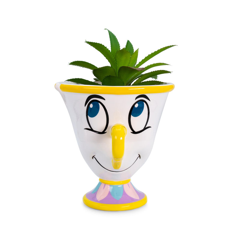 Disney Beauty and the Beast Ceramic Mini Planter with Faux Succulent