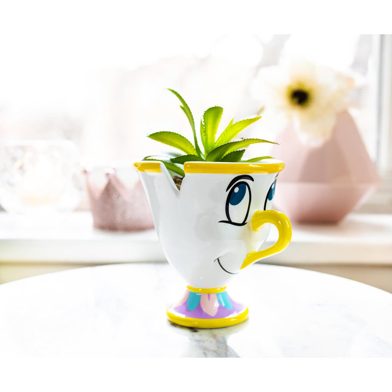 Disney Beauty and the Beast Ceramic Mini Planter with Faux Succulent