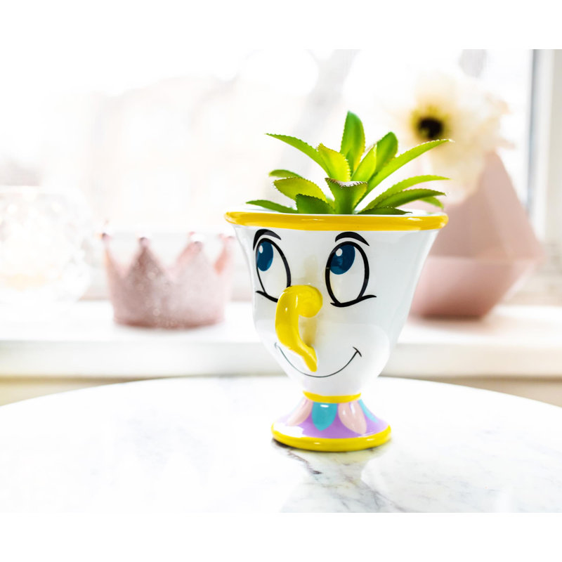 Disney Beauty and the Beast Ceramic Mini Planter with Faux Succulent