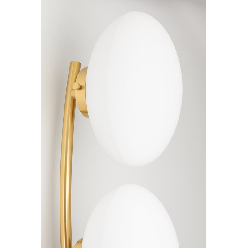 Elysian Aged Brass 3-Light LED Sconce with Opal Glass Shade