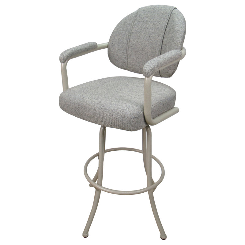 Portwood Ash Beige Swivel Metal Bar Stool