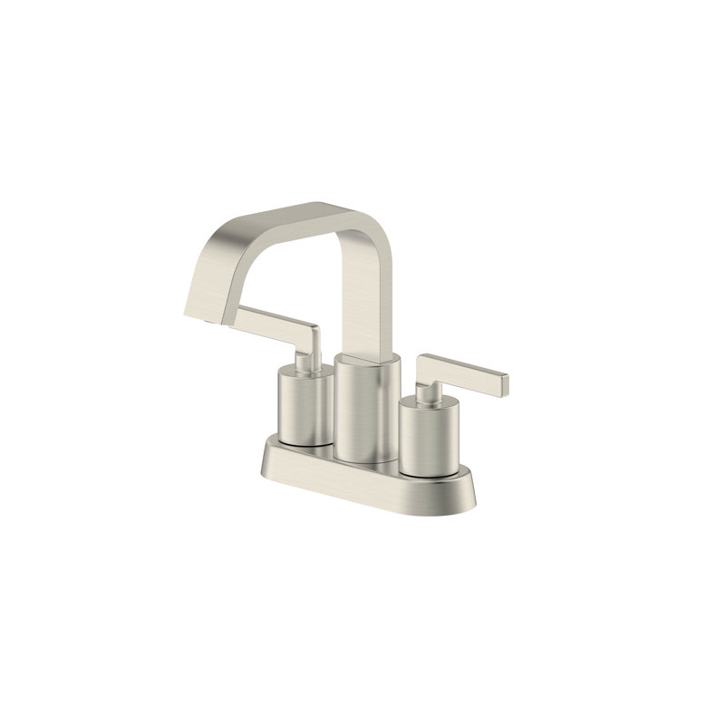 Brushed Nickel Double Handle High Arc Bathroom Faucet