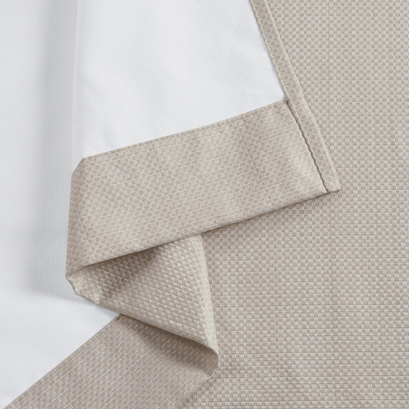 Taupe Basketweave Blackout Outdoor Curtain Panel Pair
