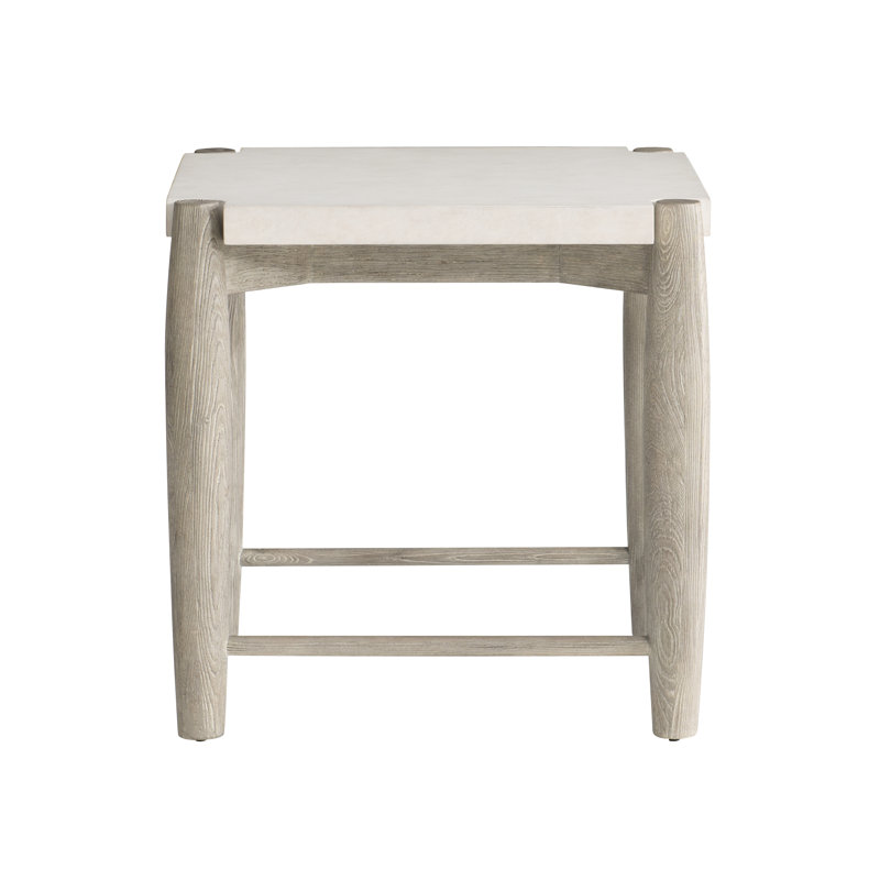 Ashbrook Square Solid Wood End Table in Weathered Greige