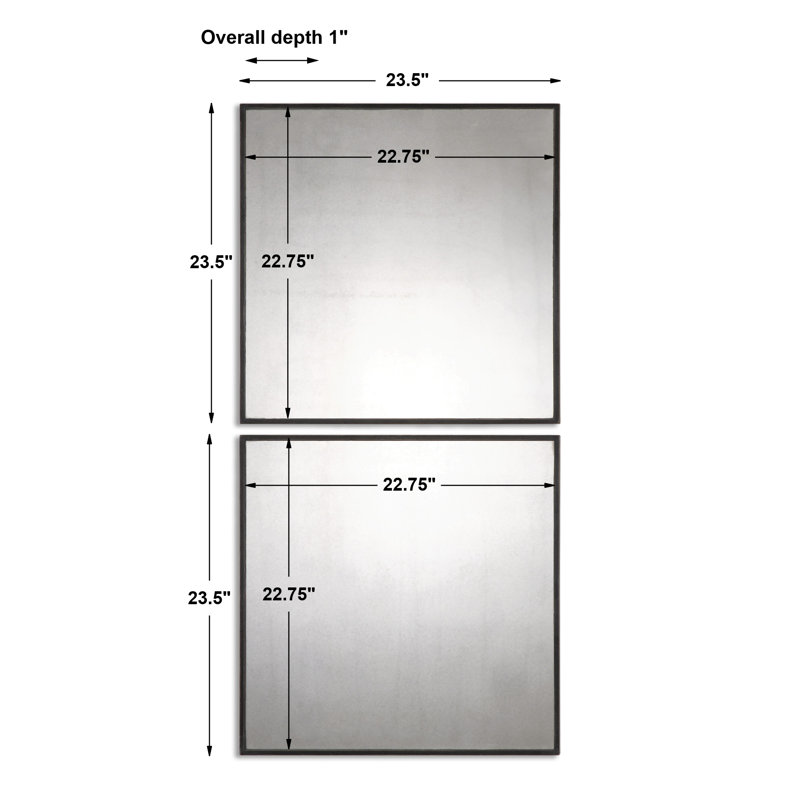 Contemporary Black Wood Rectangular Wall Mirror 24"