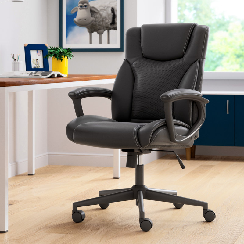 Black High Back Leather Executive Swivel Office Chair