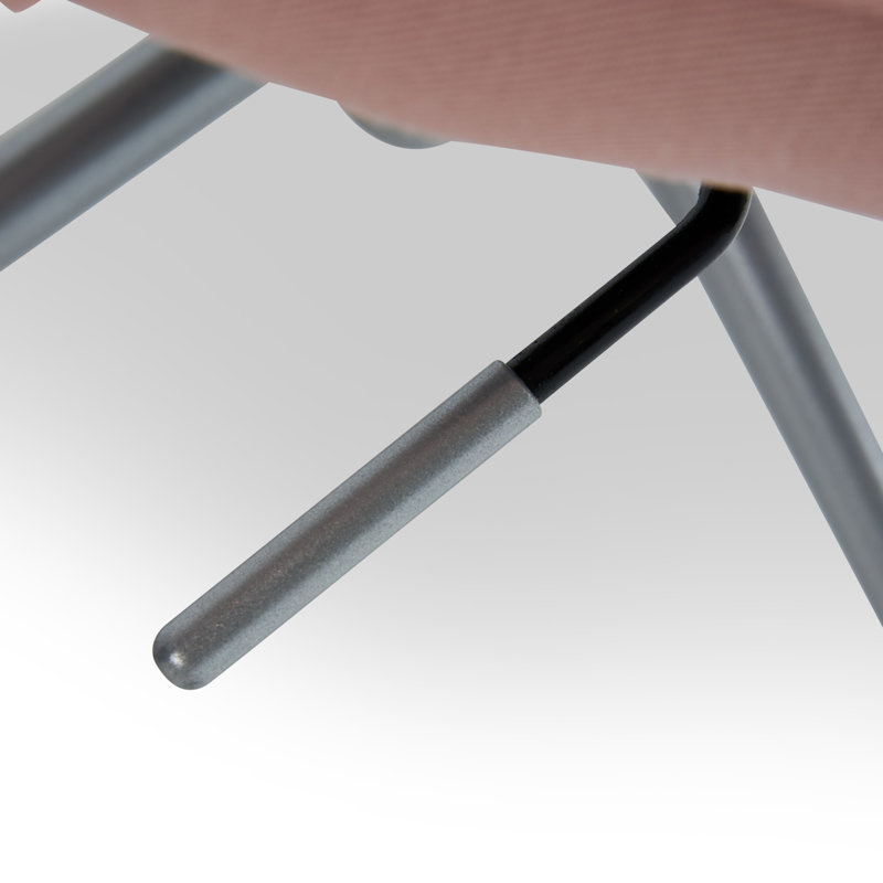 Adelaide Adjustable Pink Fabric Task Chair with Wood Accents