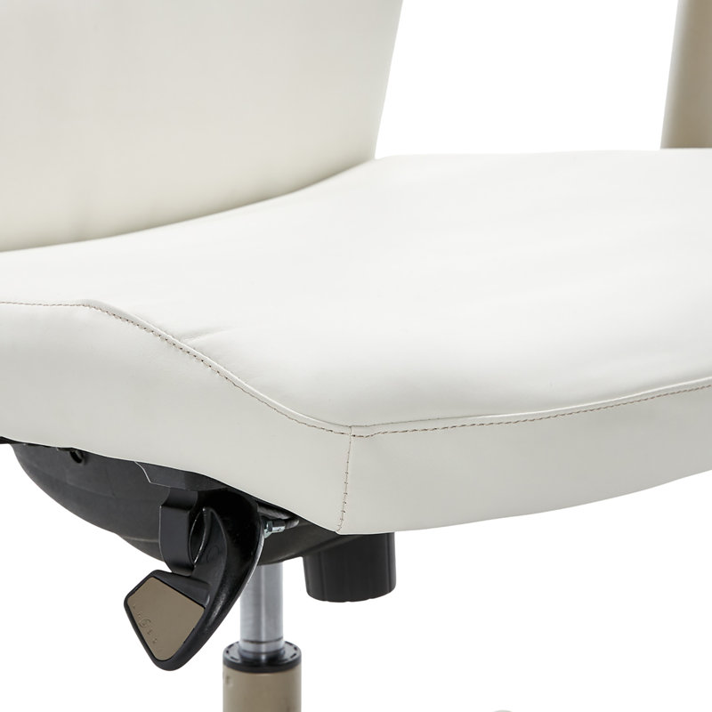 Modern Baylor Bonded Leather Swivel Executive Chair with Lumbar Support - White
