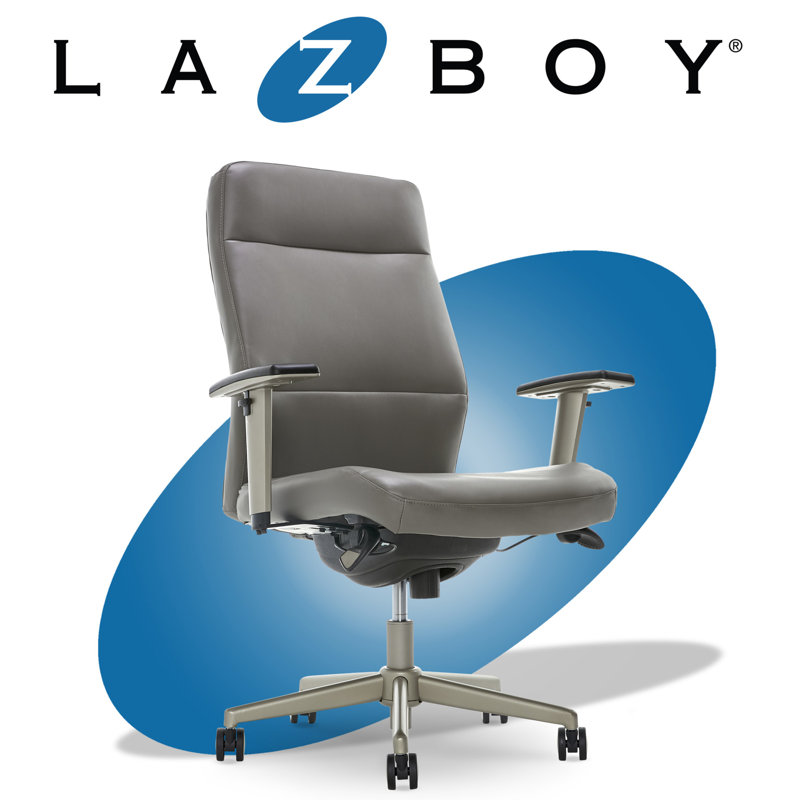 Gray Bonded Leather Adjustable Ergonomic Executive Chair