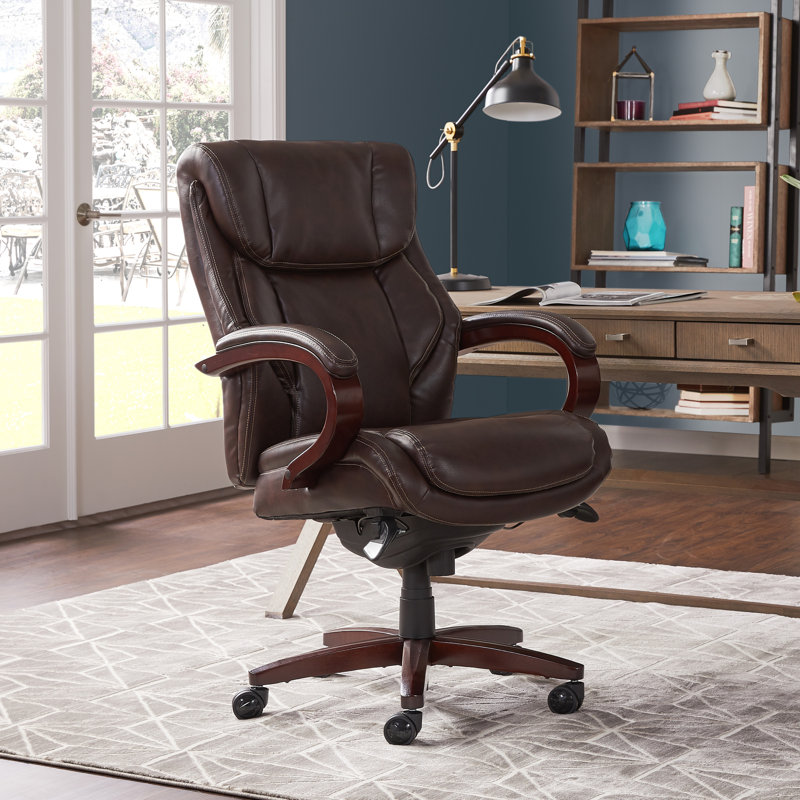 Brown Leather High Back Swivel Executive Office Chair
