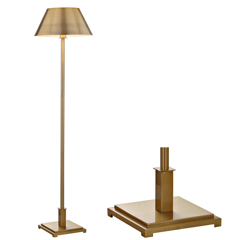 Elegant 60" Antique Brass Gold Metal LED Floor Lamp
