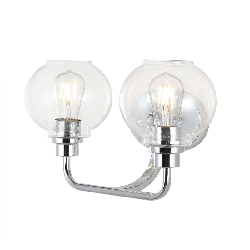 Sandrine Chrome Seeded Glass 17.5" Rustic LED Vanity Light