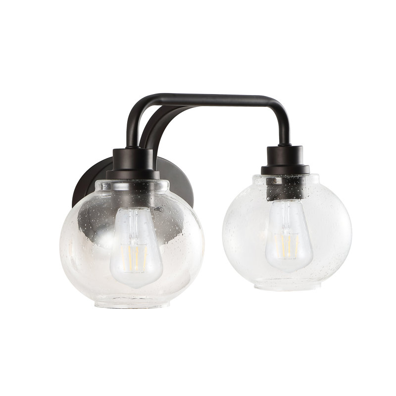 Sandrine French Country 17.5" Oil-Rubbed Bronze Vanity Light with Clear Seeded Glass
