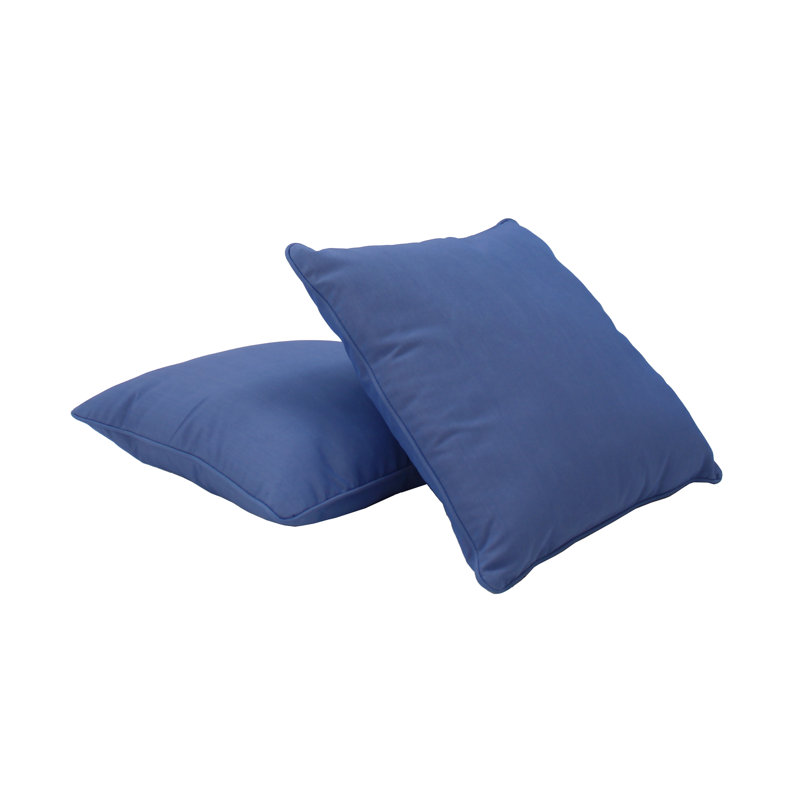 Denim Blue 15" Square Synthetic Indoor/Outdoor Pillow Set