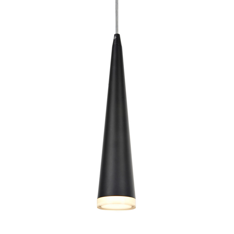 Matte Black 3-Light LED Kitchen Island Pendant