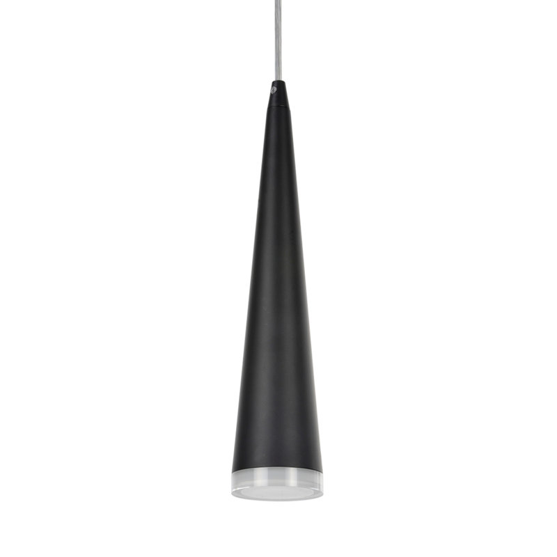 Matte Black 3-Light LED Kitchen Island Pendant