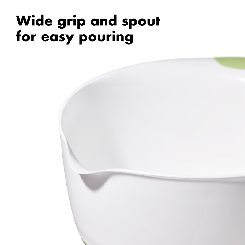 Good Grips 3-Piece White and Multicolor Mixing Bowl Set