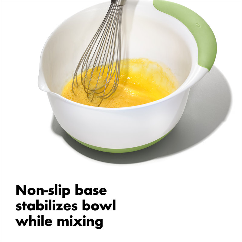Good Grips 3-Piece White and Multicolor Mixing Bowl Set