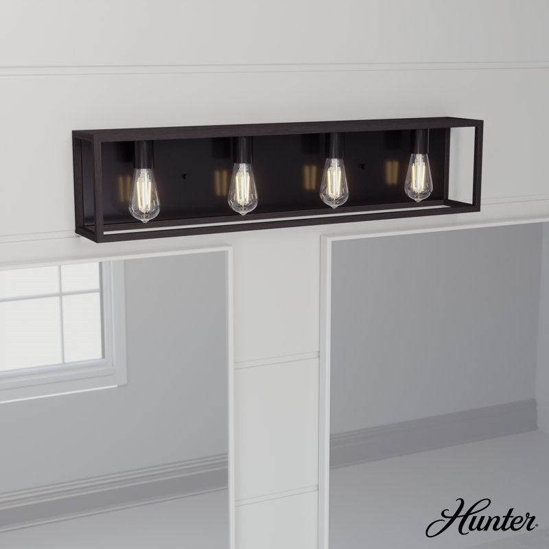 Squire Manor 33" Matte Black Outdoor Dimmable Vanity Light