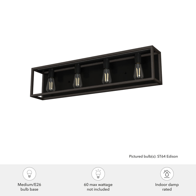 Squire Manor 33" Matte Black Outdoor Dimmable Vanity Light