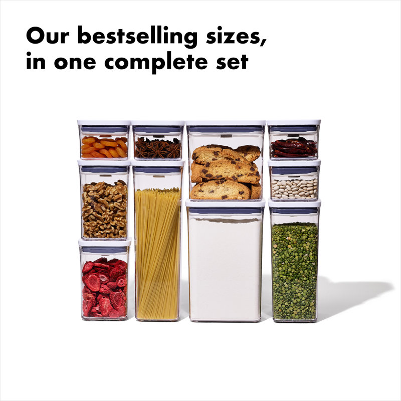 Clear BPA-Free 10-Piece Rectangular Food Storage Set