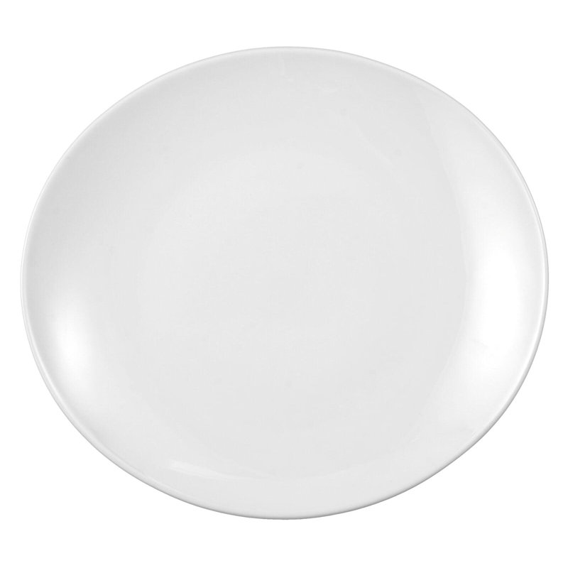12'' Glossy White Porcelain Dinner Plates Set of 6