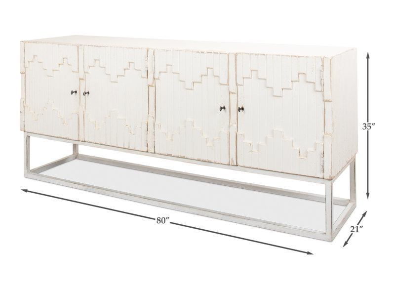 Aztec 80'' White Reclaimed Pine Sideboard