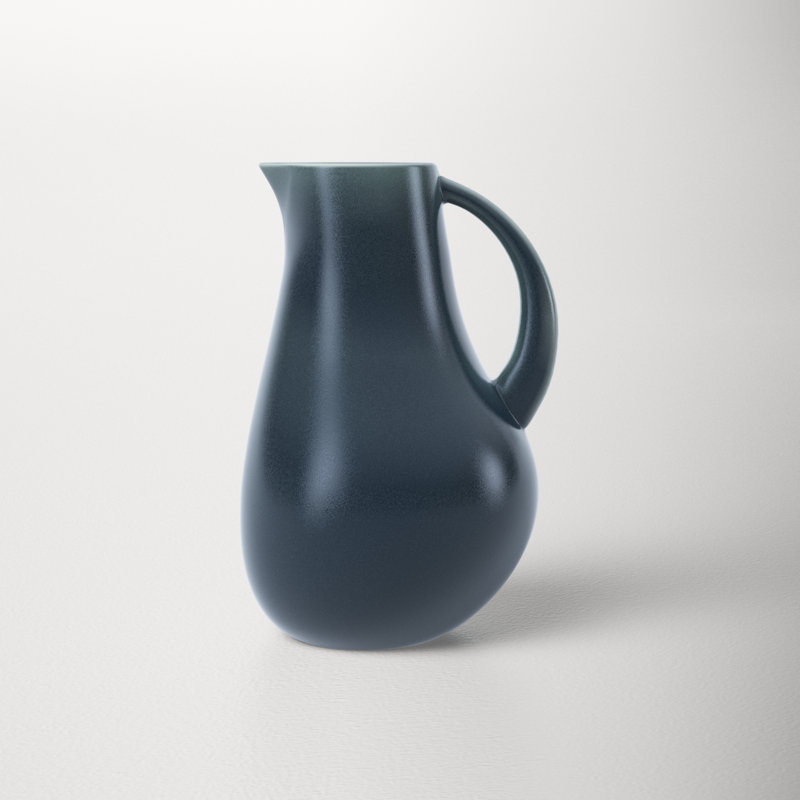 Adriatic Blue 72oz Stoneware Pitcher with Tapered Handle