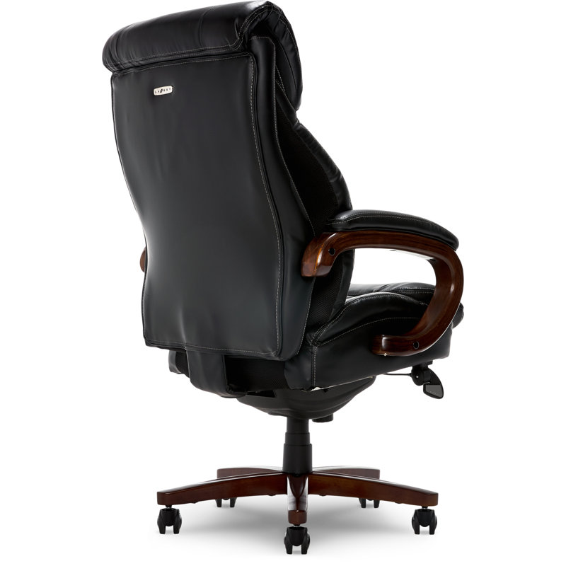 Trafford High-Back Swivel Black Leather Executive Chair with Memory Foam