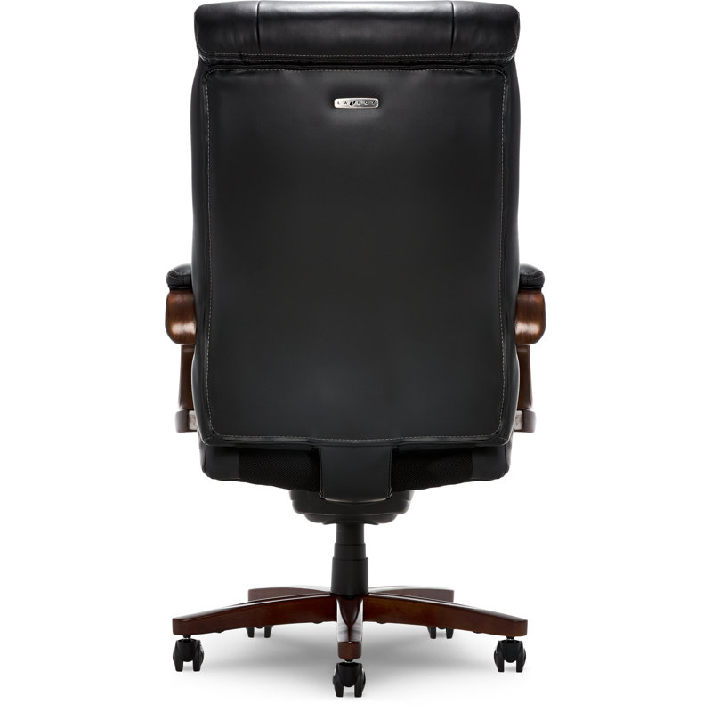 Trafford High-Back Swivel Black Leather Executive Chair with Memory Foam