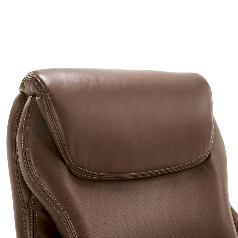 Chestnut Brown Leather High-Back Swivel Executive Chair