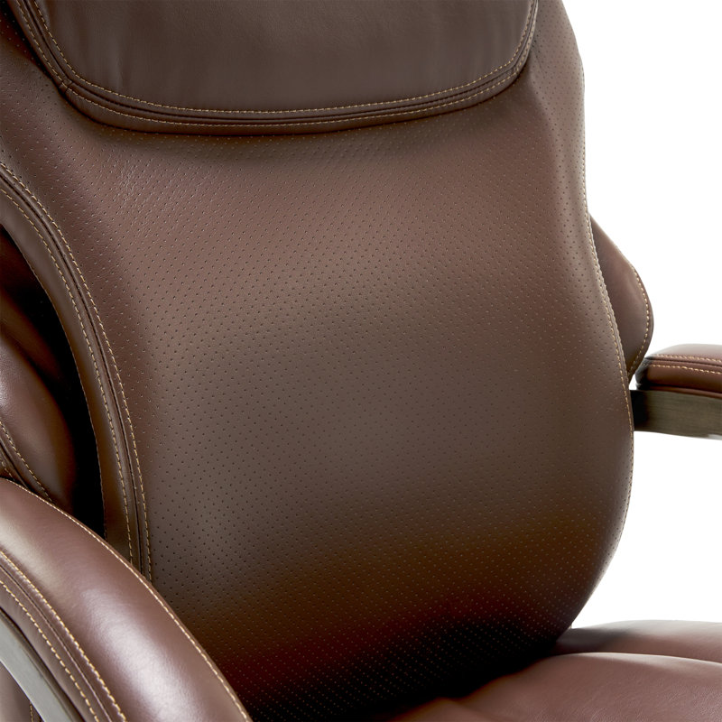 Chestnut Brown Leather High-Back Swivel Executive Chair
