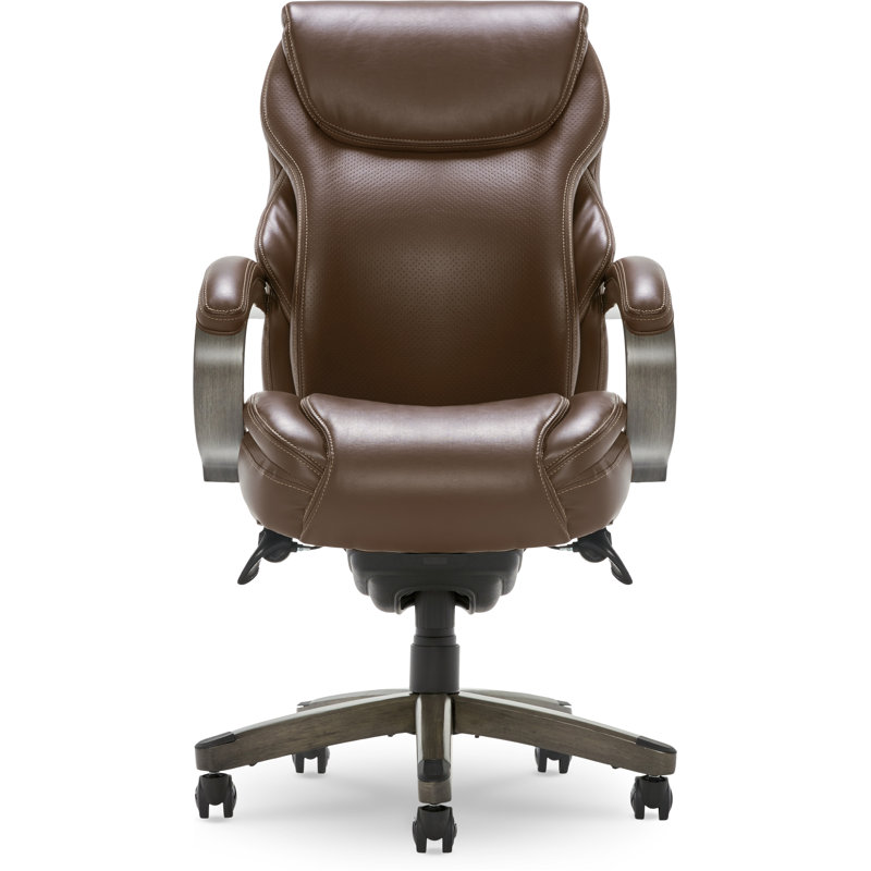 Chestnut Brown Leather High-Back Swivel Executive Chair