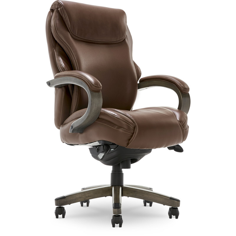 Chestnut Brown Leather High-Back Swivel Executive Chair