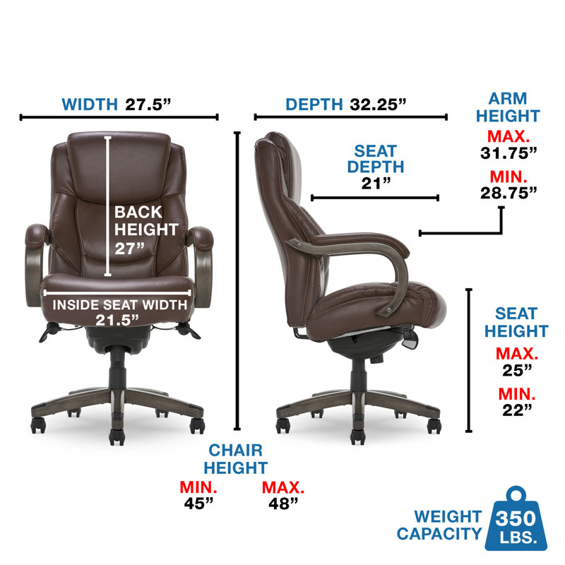 Chestnut Brown High-Back Executive Leather Office Chair