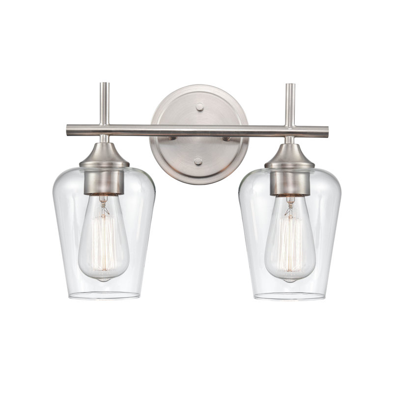 Ashford Elegance Brushed Nickel 2-Light Direct Wire Vanity Fixture