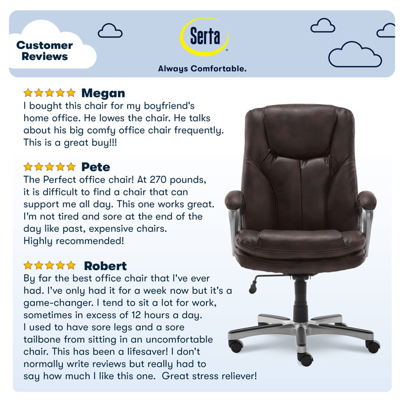 High-Back Executive Swivel Chair in Roasted Chestnut Leather