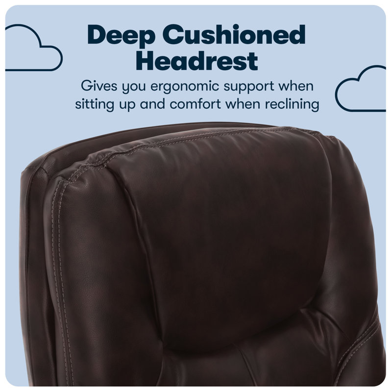 High-Back Executive Swivel Chair in Roasted Chestnut Leather
