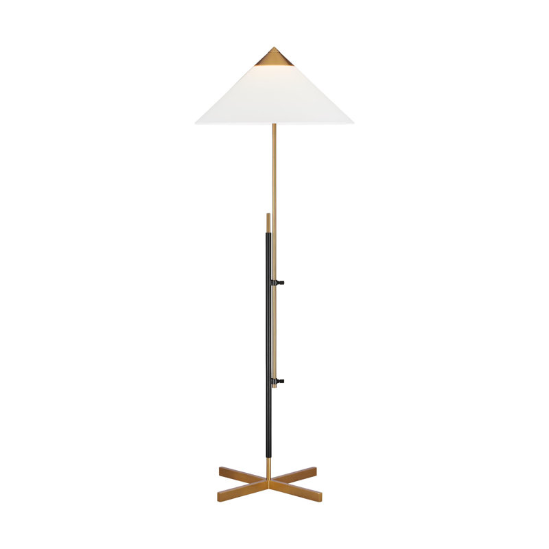 Adjustable Franklin Pharmacy Floor Lamp in Burnished Brass and Deep Bronze