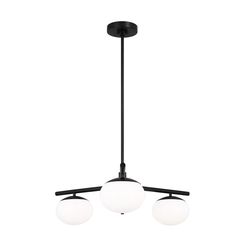 Ellen DeGeneres Lune Aged Iron 3-Light Globe LED Chandelier