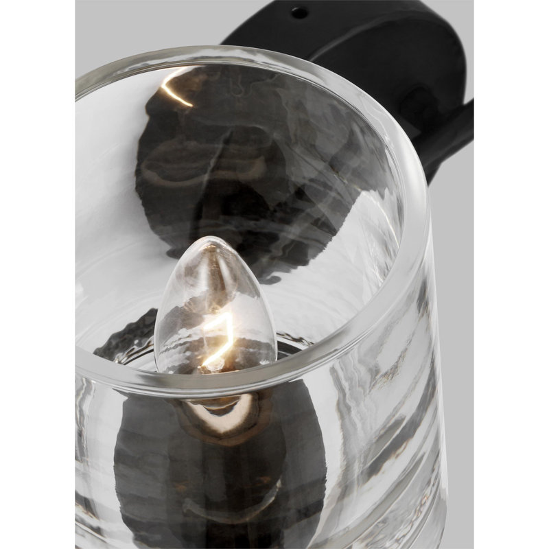Marietta Aged Iron 2-Light Vanity with Clear Glass Shades
