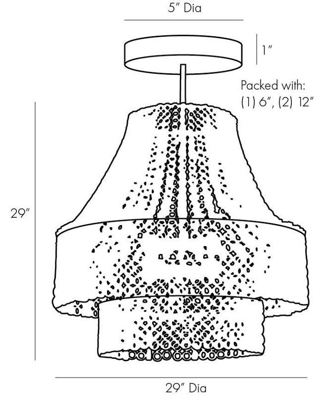Hannie White Beaded Wood Empire Chandelier