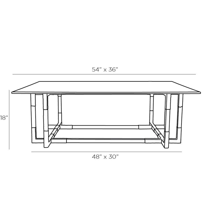 Elegant Rectangular Clear Glass & Acrylic Coffee Table